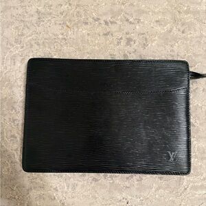 Vintage Louis Vuitton Epi Black Leather Clutch